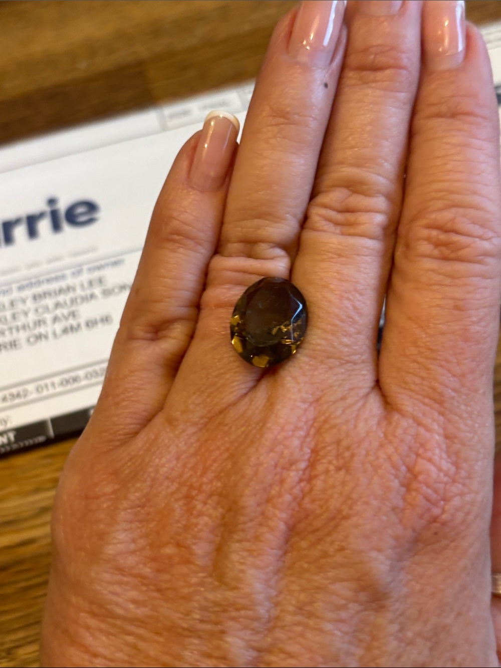 Smoky Quartz Oval Cocktail Ring - Brown Gemstone